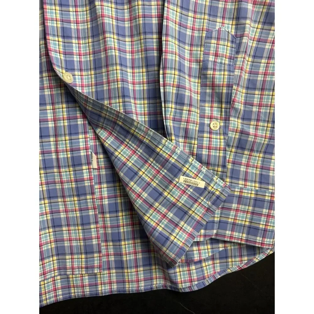 Polo Ralph Lauren Shirt Men’s XXL Blue Multicolor Plaid Cotton Button Down Pony